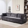 111.42*32.28" XXXL 3-Seater Chenille Deep Sofa,Comfy 3-Seater Chenille Fabric Couch,Conforms to body curves,Cloud-soft sitting