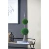 D7x26.5" Artificial Two-Tiered Boxwood Sphere Topiary on Metal Spire