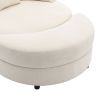Orisfur. 360° Swivel Accent Barrel Chair with Storage Ottoman & 4 Pillows, Modern Chenille Leisure Chair Round Accent for Living Room, Cream