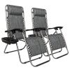Infinity Zero Gravity Chair Pack 2, Outdoor Lounge Patio Chairs with Pillow and Utility Tray Adjustable Folding Recliner for Deck,Patio,Beach,Yard