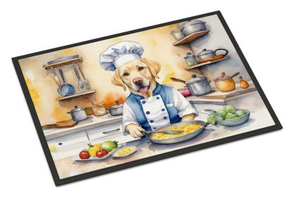 NEW Yellow Labrador Retriever The Chef Doormat Front Door Mat Indoor Outdoor Rugs for Entryway, Non Slip Washable Low Pile, 18H X 27W