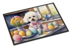 NEW Decorating Easter Bichon Frise Doormat Front Door Mat Indoor Outdoor Rugs for Entryway, Non Slip Washable Low Pile, 18H X 27W