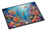 Coral and Fish Doormat Front Door Mat Indoor Outdoor Rugs for Entryway, Non Slip Washable Low Pile, 24H X 36W
