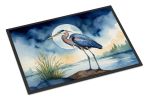 Blue Heron Under the Moonlight Doormat Front Door Mat Indoor Outdoor Rugs for Entryway, Non Slip Washable Low Pile, 24H X 36W