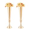 VEVOR 2PCS 56cm/22.05' Tall Wedding Flower Vase Metal Gold Trumpet for Tables