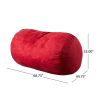 Firefly 6.5 Foot Suede Cylindrical Bean Bag, Red