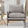 Kelly Mid-Century Modern Velvet Accent Armchair, Gray