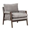 Kelly Mid-Century Modern Velvet Accent Armchair, Gray