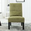 Pisano Contemporary Chenille Fabric Armless Accent Chair with Pillow, Green