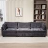 111.42*32.28" XXXL 3-Seater Chenille Deep Sofa,Comfy 3-Seater Chenille Fabric Couch,Conforms to body curves,Cloud-soft sitting