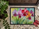 Orchids in Watercolor Doormat Front Door Mat Indoor Outdoor Rugs for Entryway, Non Slip Washable Low Pile, 24H X 36W