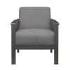 Gray Accent Chair 1pc Solid Wood Mission Arm Cushion Back Classic Living Room Furniture Antique Gray Wooden