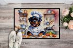 NEW Rottweiler The Chef Doormat Front Door Mat Indoor Outdoor Rugs for Entryway, Non Slip Washable Low Pile, 18H X 27W