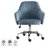 Accent chair Modern home office leisure chair with adjustable velvet height and adjustable casters(LIGHTBLUE)