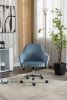 Accent chair Modern home office leisure chair with adjustable velvet height and adjustable casters(LIGHTBLUE)