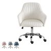 Accent chair Modern home office leisure chair with adjustable velvet height and adjustable casters(beige)