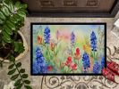 Texas Bluebonnets in Watercolor Doormat Front Door Mat Indoor Outdoor Rugs for Entryway, Non Slip Washable Low Pile, 24H X 36W