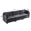 111.42*32.28" XXXL 3-Seater Chenille Deep Sofa,Comfy 3-Seater Chenille Fabric Couch,Conforms to body curves,Cloud-soft sitting