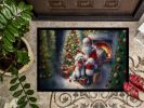 NEW Bichon Frise and Santa Claus Doormat Front Door Mat Indoor Outdoor Rugs for Entryway, Non Slip Washable Low Pile, 18H X 27W