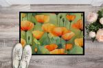 NEW California California Poppies in Watercolor Doormat Front Door Mat Indoor Outdoor Rugs for Entryway, Non Slip Washable Low Pile, 18H X 27W
