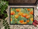 NEW California California Poppies in Watercolor Doormat Front Door Mat Indoor Outdoor Rugs for Entryway, Non Slip Washable Low Pile, 18H X 27W