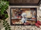 NEW Bichon Frise Christmas Cookies Doormat Front Door Mat Indoor Outdoor Rugs for Entryway, Non Slip Washable Low Pile, 18H X 27W