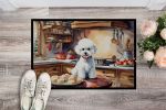 NEW Bichon Frise Christmas Cookies Doormat Front Door Mat Indoor Outdoor Rugs for Entryway, Non Slip Washable Low Pile, 18H X 27W