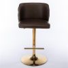 Furniture,Swivel Barstools Adjusatble Seat Height, Modern PU Upholstered Bar Stools with the whole Back Tufted, for Home Pub and Kitchen Island(Brown