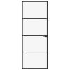 Interior Door Black 29.9"x79.3" Tempered Glass&Aluminum Slim