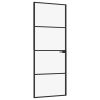 Interior Door Black 29.9"x79.3" Tempered Glass&Aluminum Slim