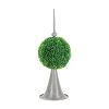 7x7x17" Faux Boxwood Topiary Sphere on Metal Spire