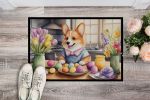 Decorating Easter Corgi Doormat Front Door Mat Indoor Outdoor Rugs for Entryway, Non Slip Washable Low Pile, 24H X 36W