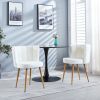 Modern WHITE dining chair(set of 2 ) with iron tube wood color legs, shorthair cushions and comfortable backrest, suitable for dining room