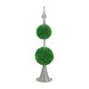 D7x26.5" Artificial Two-Tiered Boxwood Sphere Topiary on Metal Spire