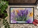 NEW Lavender in Watercolor Doormat Front Door Mat Indoor Outdoor Rugs for Entryway, Non Slip Washable Low Pile, 18H X 27W