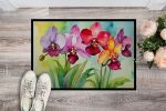Orchids in Watercolor Doormat Front Door Mat Indoor Outdoor Rugs for Entryway, Non Slip Washable Low Pile, 24H X 36W