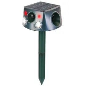Ultrasonic Solar Animal Repeller Outdoor Mole Snake Squirrel Repellent Waterproof Bird Deer Dog Cat Deterrent With 6 Modes Motion Sensor Vibratio (Option: Green)