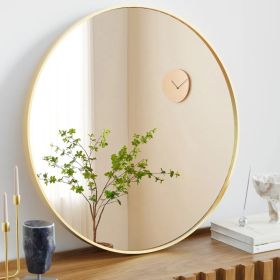 Black Round Wall Mirror 20-30 Inch, Bathroom Mirrors for Over Sink, Circle Mirror for Bathroom, Entryway, Bedroom, Vanity (Option: gold/24in)
