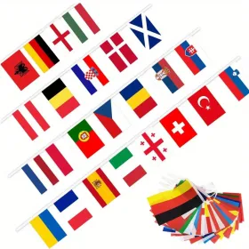 26.25 Ft 24 Countries String Flag International Flags Bunting Banner 24 Team Nation Flags Banner Decoration Sport Theme Party Garland For Club Ba (Option: 1Pc)
