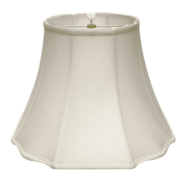 Modified Fancy Octagon Softback Lampshade With Washer Fitter, White Natural Fabric Lampshade For Table Lamps, 9 Top X 18 Bottom X 13 Height (Color: White)