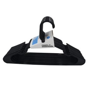 18pk Plastic Hangers Gray: Clothes Storage For Dresses, Skirts, Sweaters, Pants, Shirts (Option: Black)