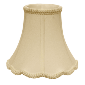 Slant Scallop Bell Softback Lampshade With Washer Fitter, Egg (Color: White)
