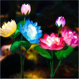 Solar Garden Lights, Lotus Flower Lights, Outdoor Light For Garden, Patio, Yard Decoration, 7 Color Changing Decorative Light, Larger Solar Panel (Option: defaulttitle)