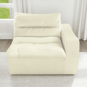 Lazy Floor Sofa, Modern Floor Lounge Chair With Left Arm, Comfortable Beanbag Sofa, Suitable For Living Room Bedroom Office (Option: Beige2)