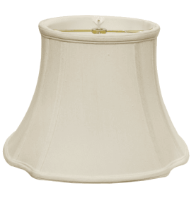 Inverted Corner Oval Softback Lampshade With Washer Fitter, White Natural Fabric Lampshade For Table Lamps, 9 Top X 15 Bottom X 10 Height (Color: White)
