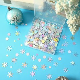 Laser Silver Snowflake Confetti, Winter Snowflake Glitter Confetti Sequins Christmas Table Confettis Scatter Decorations For Xmas Themed Winter W (Option: A)