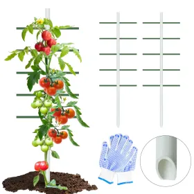 5ft*1.64ft 2PC  White Round Tube Climbing Trellis, Stylish, Simple, Durable, And Creates A Beautiful Space Filled With Greenery. (Option: 5ft164ft)