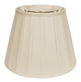 Slant English Box Pleat Softback Lampshade With Washer Fitter, Egg (Color: White)