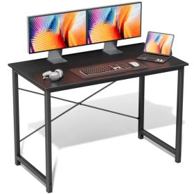 Computer Desk for Home Office, Modern Study Work Table Simple Style for Bedroom, Writing Desks with X-Shaped Reinforcement (Option: Black/40IN)