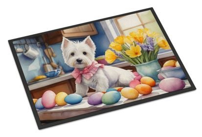 NEW Decorating Easter Westie Doormat Front Door Mat Indoor Outdoor Rugs for Entryway, Non Slip Washable Low Pile, 18H X 27W (Default: Default)